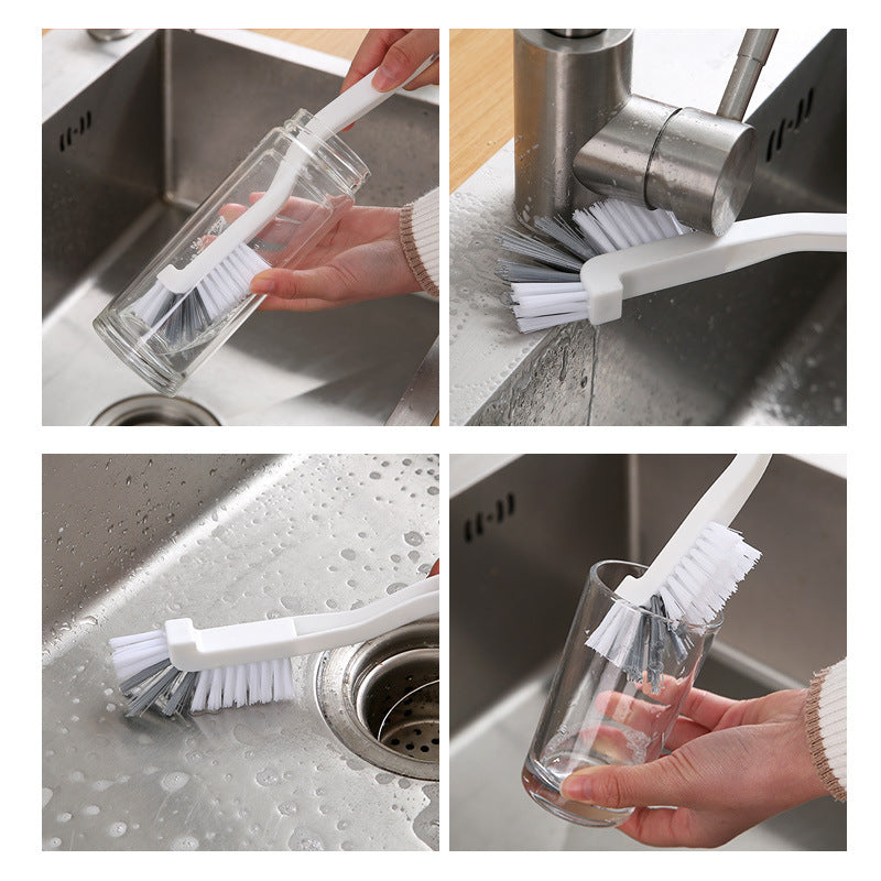 Kitchen Tools Clean Narrow Brush Plastic Cleaning Brush Long Handle Milk Bottle Glass Tube Cleaning Pan Bowl Brush Kit