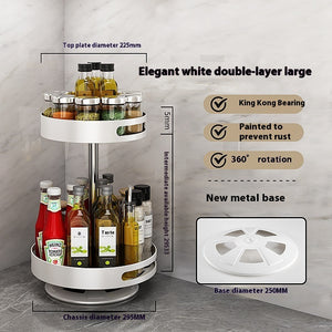 Kitchen Double-layer Rotating Seasoning Product Storage Rack