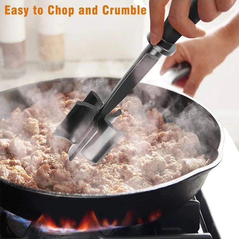 5 Blade Heat Resistant Nylon Meat Chopper Non Scratch Potato Masher Tool Safe For All Cookware Kitchen Utensil For Ground Beef Hamburger Smasher Cooking Tools